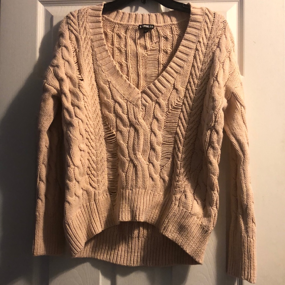 Pink Ripped Sweater